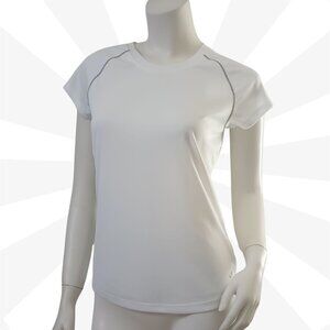 Champion Activewear White Short Sleeve Round Neck Running Pullover Tee Sizes S